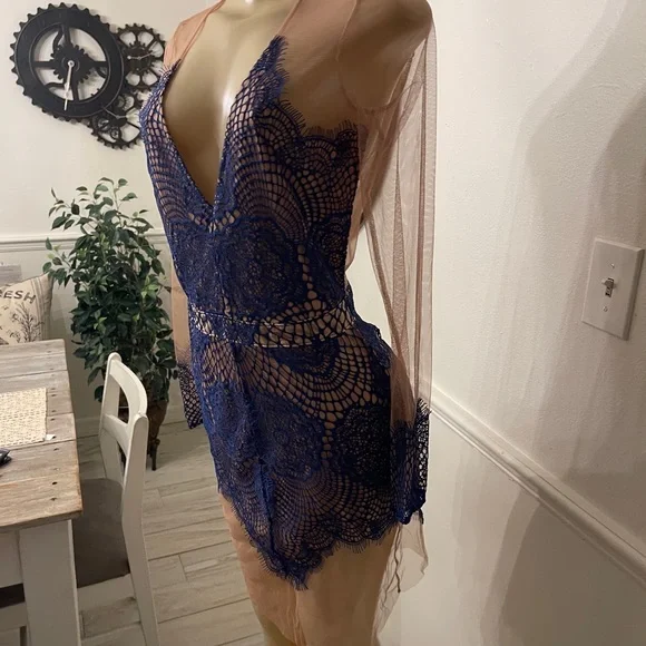 For Love And Lemons | Dresses | Nwt Autre Marque For Love Lemons Blue Dress  | Poshmark